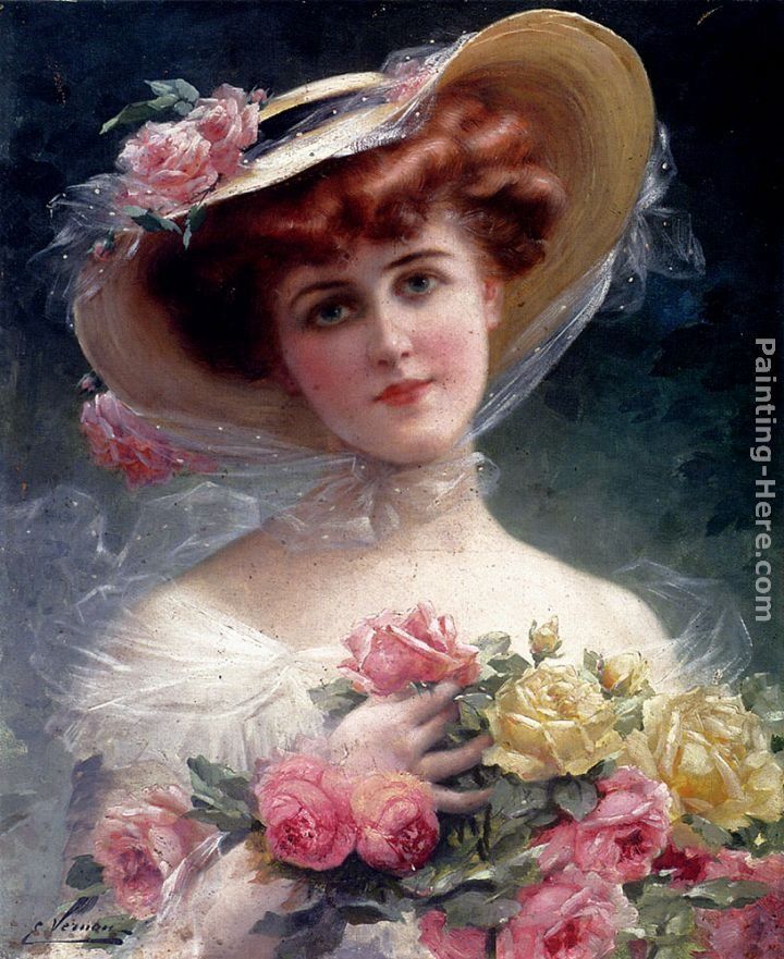 Emile Vernon La Belle Aux Fleurs